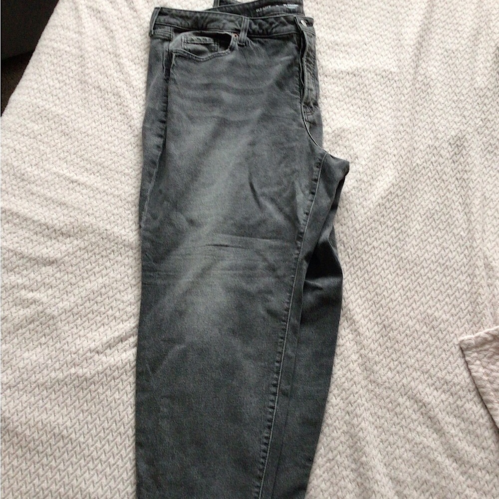 Old Navy Gray Straight Jeans Classic Style High Rise 22 Plus Size Ankle Jeans